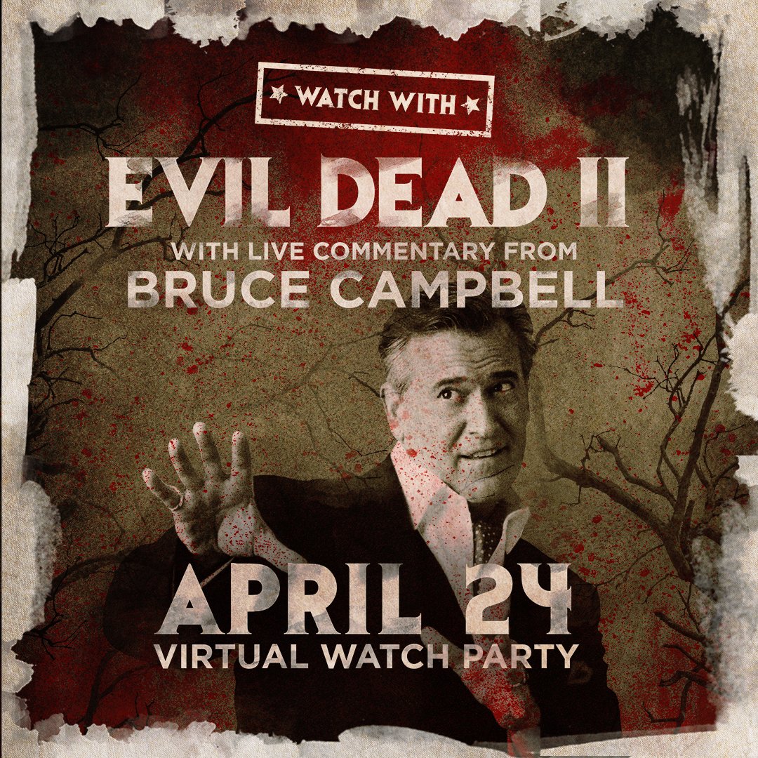 statetheatrea2's tweet image. Watch EVIL DEAD II, 9PM April 24 live with @GroovyBruce himself as he shares memories, stories, and anecdotes from the film and answers viewer questions from the chat!

Tickets: bit.ly/evildead2watch - a portion of the proceeds will benefit the State and @michigantheater!
