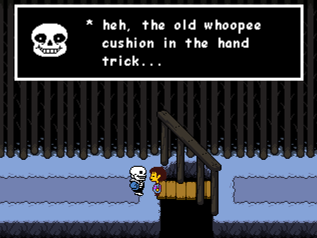 Semi Frequent Undertale Facts on X: * If you met Sans beforehand and then  reset, next time you meet Sans, Frisk will turn around and shake his hand  before he finishes his