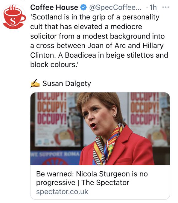 GerryHassan's tweet photo. This is pretty disgusting from Labour @dalgety_susan. Last month she was tearing a strip off @NicolaSturgeon for daring to call herself a feminist. Today she is attacking her for being from "a modest background." Get a grip! https://t.co/D9ancQ8CZn