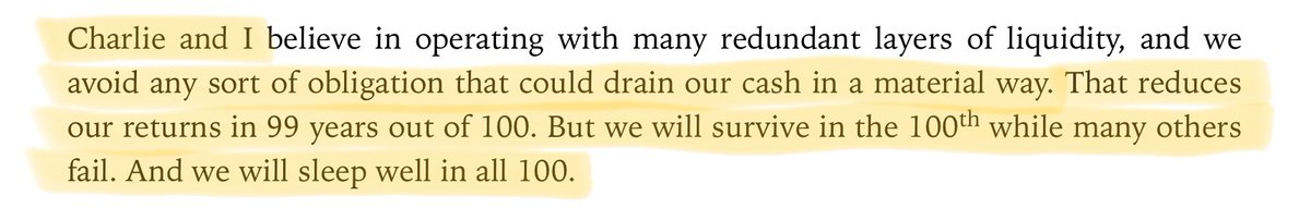 21/Time and again, Buffett's letters warn us of the dangers of such kinds of leverage: