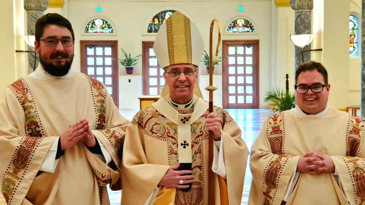 INDYvocations's tweet photo. Congratulations to Deacon Michael Clawson and Deacon Matthew Perronie, ordained today by @ArchbpCThompson at @SaintMeinrad Seminary! #thinkingpriesthood https://t.co/AS7Pjy18vj