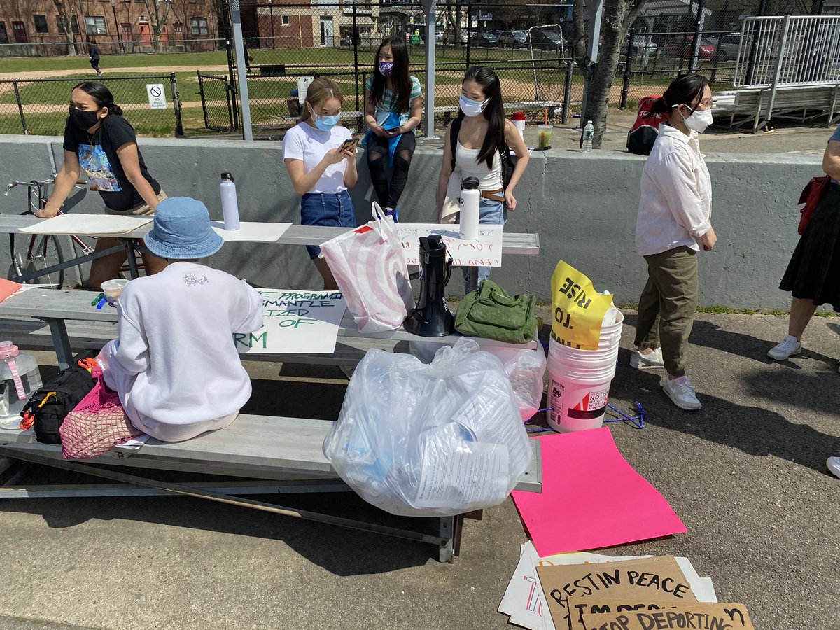 wbzSausville's tweet photo. Dozens have gathered at Peters Park in #Boston for the #OutoftheOrient March for Asian Futures. A rally here at 1 pm then a march to #Chinatown Gate. Demands include ending the displacement of low income #BIPOC families. @wbznewsradio https://t.co/iiDWm3qgCd