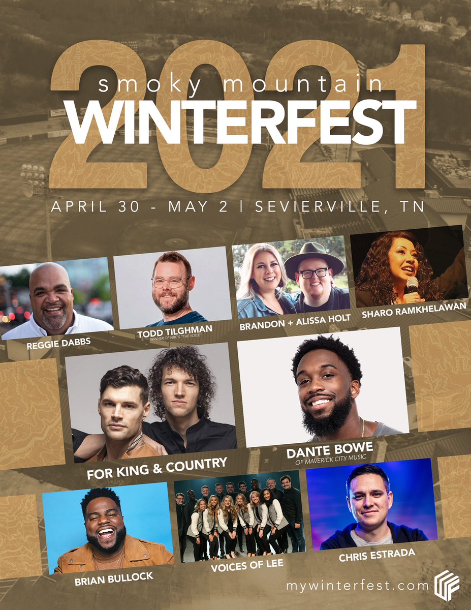 robbailey's tweet photo. (PLEASE RT)

Winterfest is in 20 days! 

Word:
Chris Estrada
Brian Bullock
Sharo Ramkhelawan
Reggie Dabbs (virtual)

Worship:
Dante Bowe (of Mav City)
Brandon Holt
Voices of Lee

Other Guests:
For King and Country
Todd Tilghman (The Voice)
Compassion Intl

https://t.co/i2wwC6Aq9c https://t.co/2TRiWO1Wey