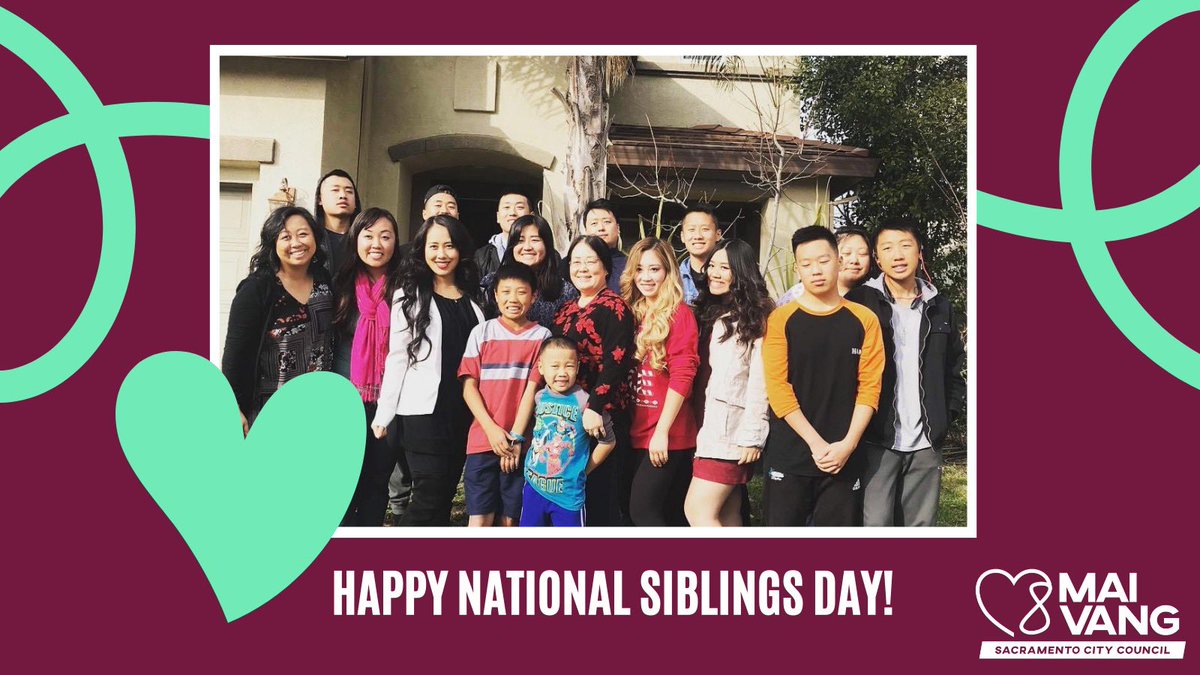 CMMaiVang's tweet photo. Today is #NationalSiblingsDay! Whether you have 1, 15, and/or chosen siblings - let's take a moment to celebrate those who bring joy, tears, and laughter into our lives.
Comment and share your sibling picture below -- we'd love to see them! https://t.co/xYllzpDmrY