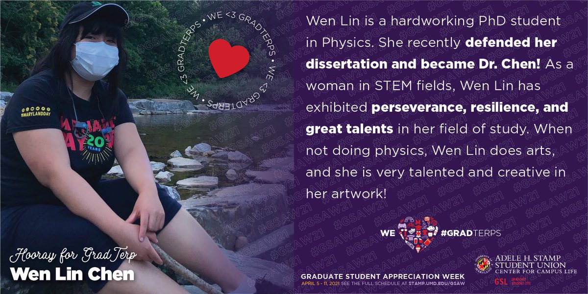 UMDGSL's tweet photo. Celebrating Wen Lin! 💜 #gsaw #gsaw21 #gradappreciation #gradterps https://t.co/CYb0b8g1z7