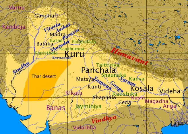 The Rigveda mentions them alongside the Anu, Druhyu and other tribes. The Vishnu Purana speaks of the Madras being their descendants. According to A.H. Dani, The capital of the Southern Madra tribes would be Called Mandrahukur, a city that we now popularly know as Lahore.