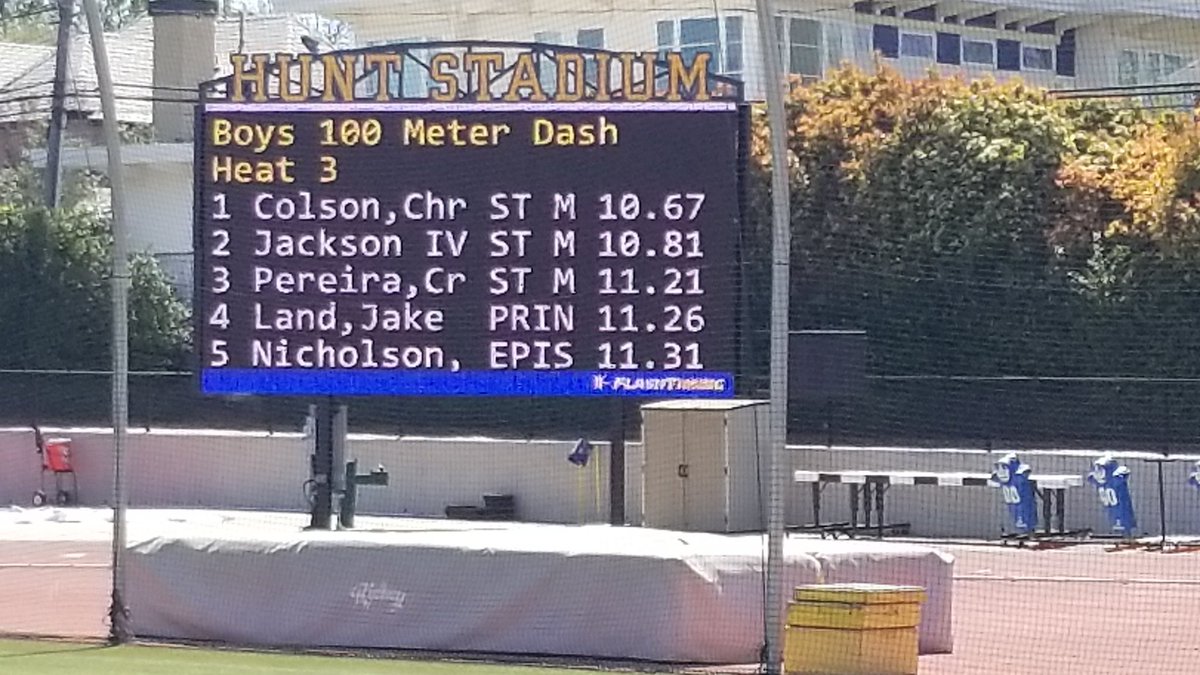 FtTiming's tweet photo. @trackbarn @TTFCA
@spctexans @TexasXCCoaches
@SMTXathletics Private School Meet https://t.co/7TUhJvjCG4 via @milesplit
LIVE NOW!!! We love using the @Daktronics Video Board to display  RESULTS!!! Wind Readings being added!! https://t.co/ijLjerw17w