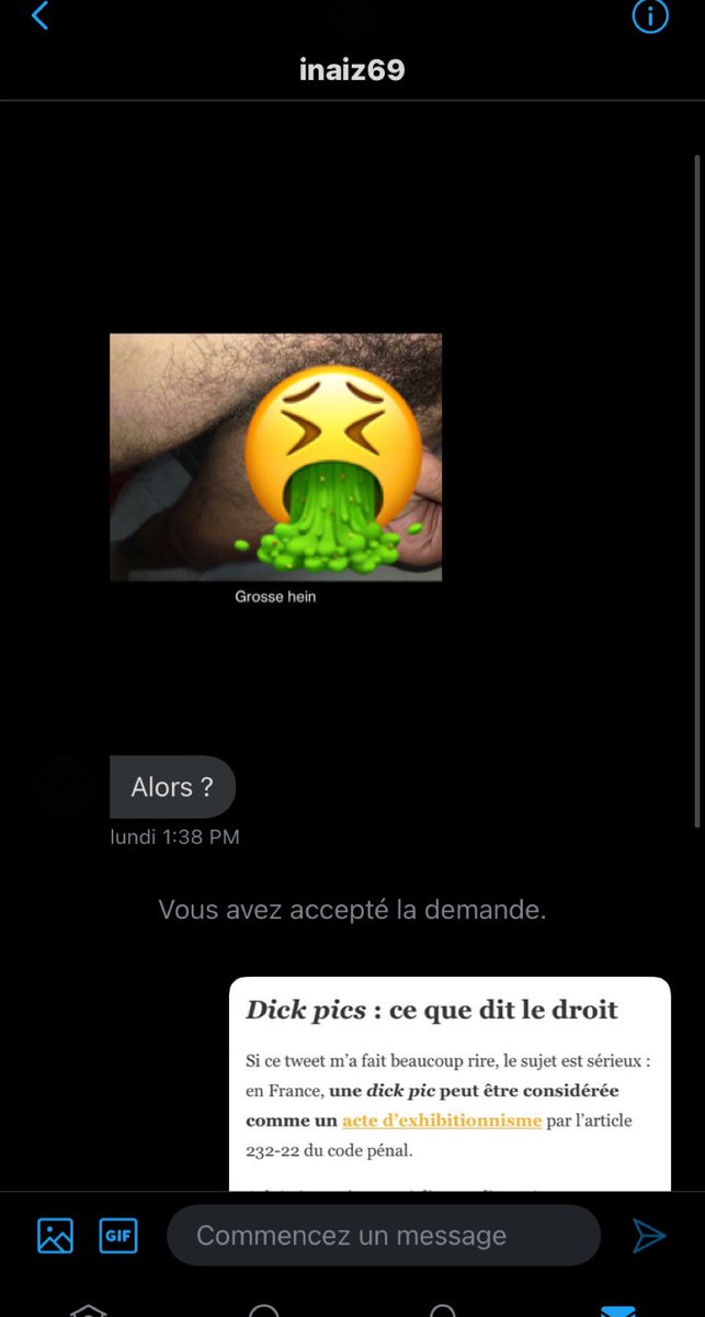 Missterlica's tweet photo. @DickpicTa @inaiz69 Il me la envoyais à moi aussi https://t.co/bhRW2hKvf4
