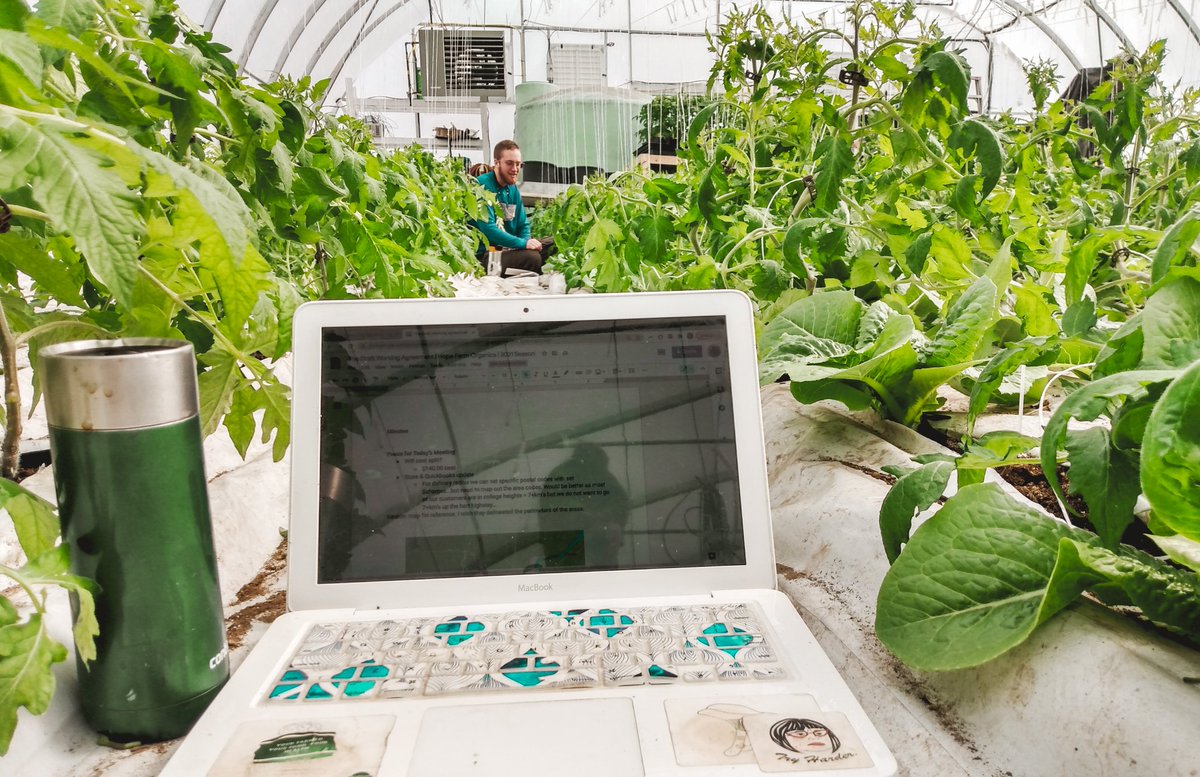 HopeOrganics's tweet photo. Greenhouse office day. Much of farming is business & crop planning, data collection, commerce and sales. From seed to sales there is never a dull moment ;)
#hopefarmorganics #primcegeorgebc #supportlocalpg https://t.co/dBYhFjGWQx