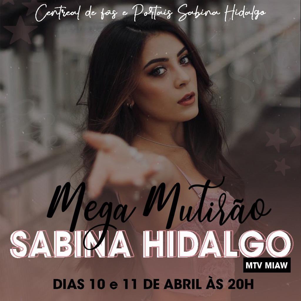 MutiroesSabina's tweet photo. Atenção Sabiners! Com o apoio da central, nós e os demais portais nos juntamos para um mega mutirão, com o objetivo de indicar a Sabina à premiação do MTV MIAW! Temos um encontro marcado, hoje e amanhã, às 20h. Podemos contar com vocês, Sabiners? 🤍 https://t.co/W8HGNy9zQZ
