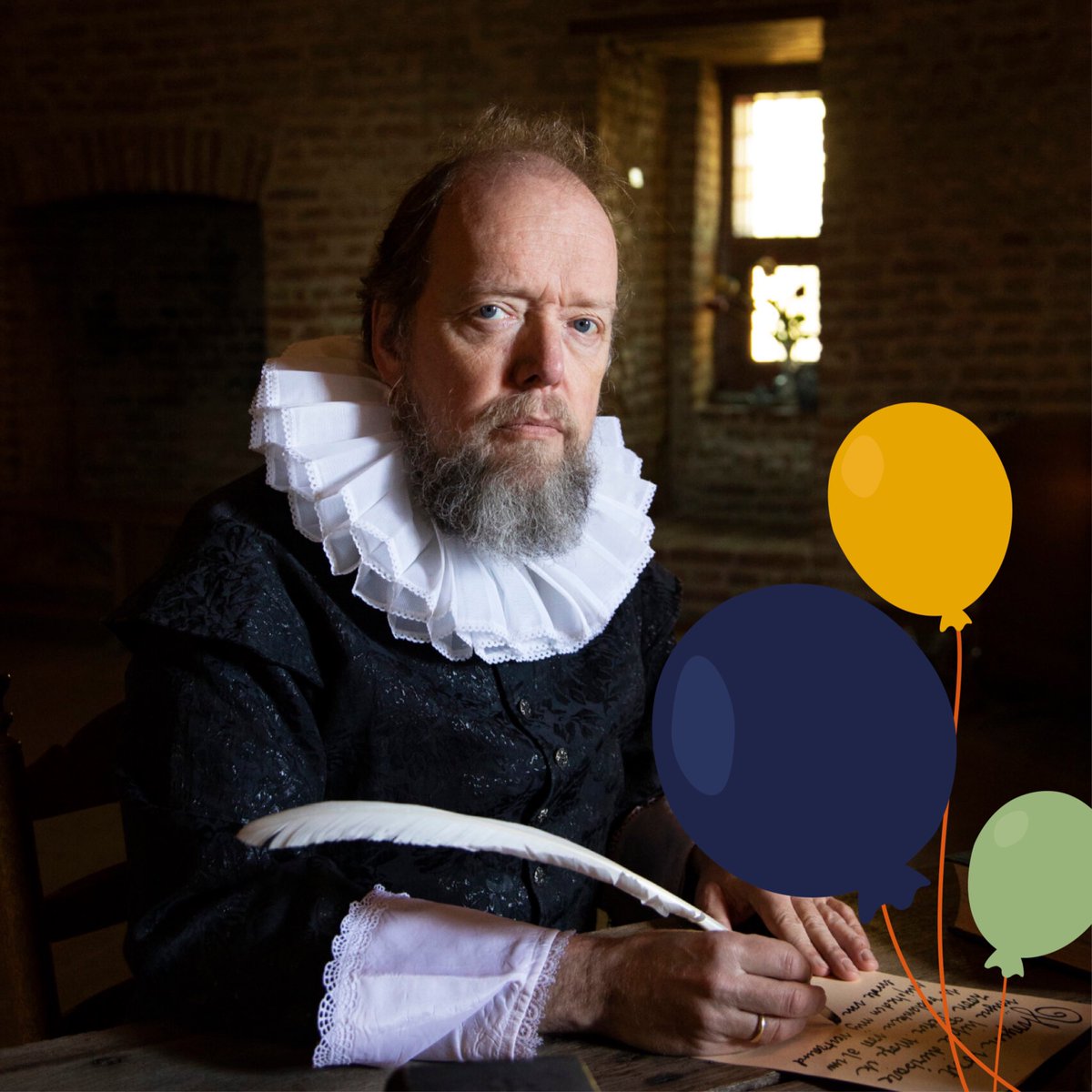 Vandaag is de verjaardag van Hugo de Groot! 🎉 Daarom verrassen we twee Hugo’s met twee vrijkaartjes, koffie en taart om Loevestein te bezoeken zodra we weer open zijn! Tag jouw Hugo! De prijzen worden verloot onder de inzendingen en de winnaars ontvangen een Pb!