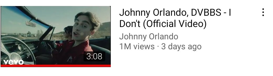 ilicitttina's tweet photo. WOOWW Boy u deserve this!! Congrats for 1M β£ #IDontVideo @johnnyorlando https://t.co/xbgsN5j4RD