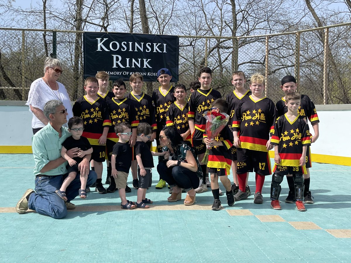 malloy300's tweet photo. Ryan Kosinski Rink Dedication #RIP2RK #2Forever @GPDC_Hockey @Arsenal_Hockey @MarkMaddenX #PennHillsArsenal #ArsenalAlumni @USABallHockey https://t.co/oRPfSELjDL