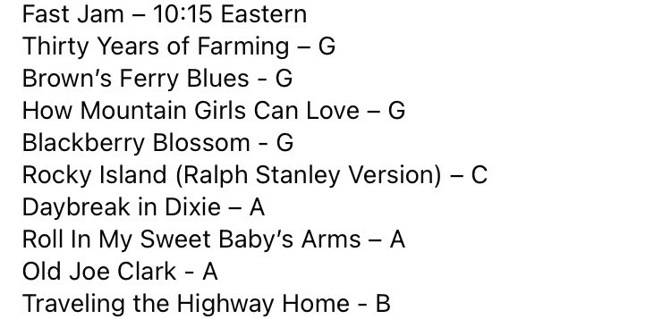 tylerguitar's tweet image. Set lists announced for Monday Night Playalong Bluegrass Jam! Jam along on any instrument, all levels at FB Live &amp;amp; YouTube.com/TavernGrass
Slow Jam-7:30 Eastern
Mid-Tempo-8:45
Fast Jam-10:15

#MondayNightPlayalongBluegrassJam #OnlineJam #BluegrassJam