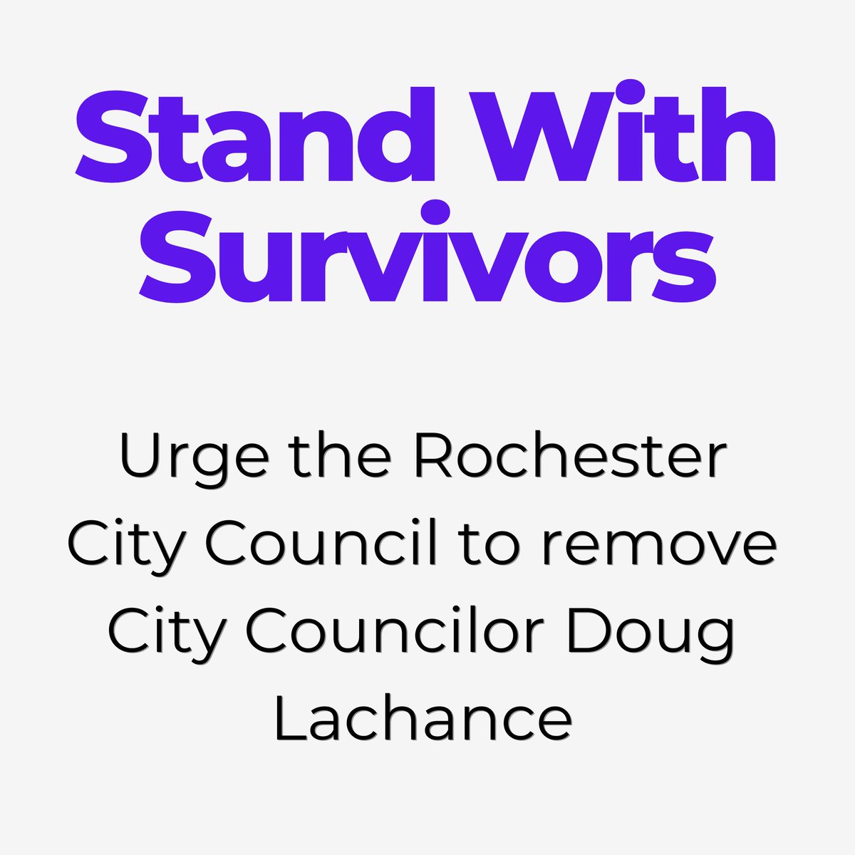 Stand with survivors. Urge the Rochester City Council to remove City Councilor Doug Lachance. https://www.rochesternh.net/users/city-council/contact #RochesterNH  #DougLachance