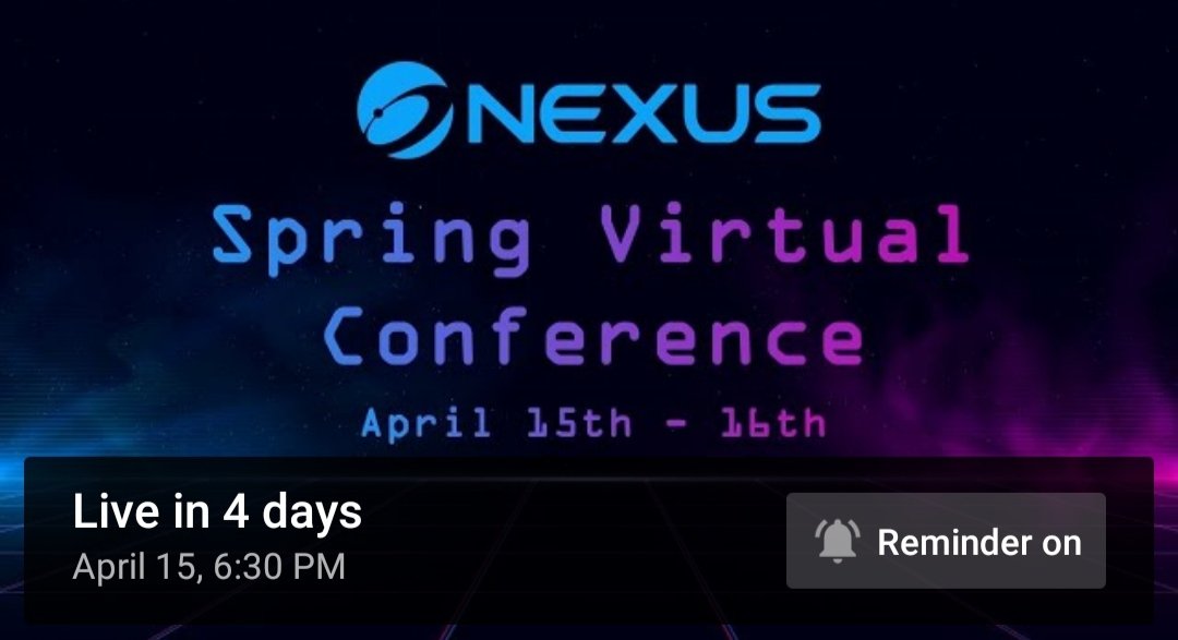 #Nexus Virtual conference will be 🔥🔥🔥🔥🔥🔥🔥🔥🔥🔥🔥🔥🔥 $Nxs