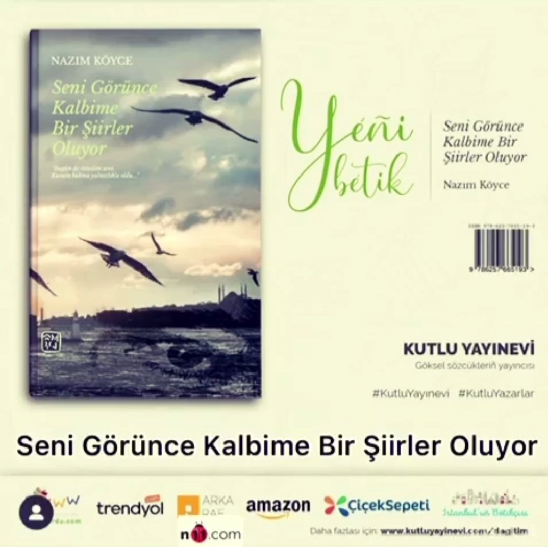 DİKKAT DİKKAT 📢📢📢
Değerli NAZIM beyin müthiş şiir kitabı SENİ GÖRÜNCE KALBİMDE BİR ŞİİRLER OLUYOR çıktı 😍
<a href="/koyce_m/">Nazım Köyce (yeni hesap)</a> Başarılar hocam👏