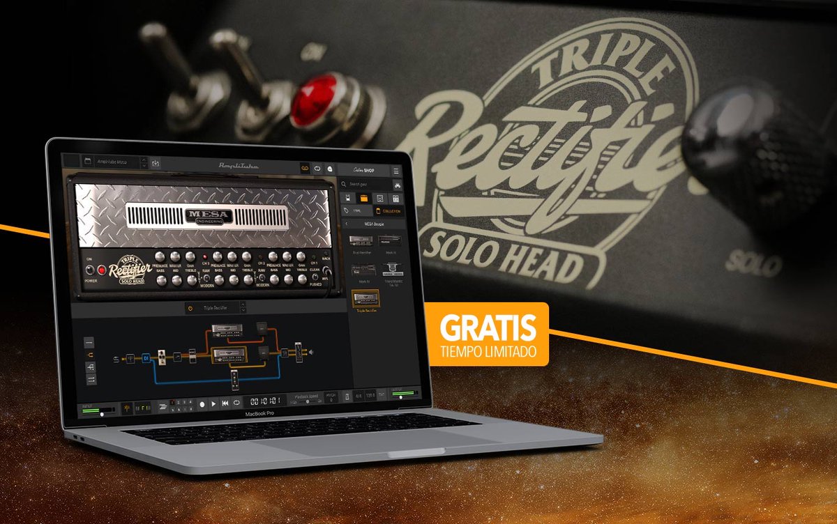 IKMultimediaES's tweet image. La celebración de AmpliTube 5 como el #1 en tono de guitarra y bajo continúa. !Ahora el cabezal Triple Rectifier de AmpliTube MESA/Boogie y presets de artistas VIP son tuyos para que experimentes el poder de AmpliTube 5! bit.ly/TripleRec 

#AmpliTube5 #TripleRectifier