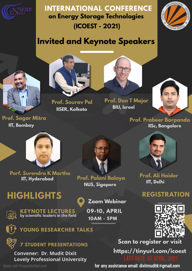 BarpandaPrabeer's tweet photo. Prabeer delivered an invited talk in the recently concluded ICOEST-2021 international conference organized by Prof. Mudit Dixit, Punjab. A great meeting discussing various battery chemistry. https://t.co/DFWjGafj5h