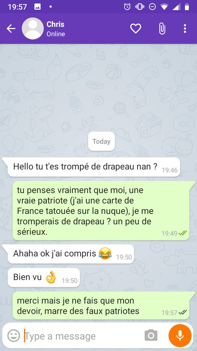 Je ne sais pas ce qu'il a compris....mais il a compris 