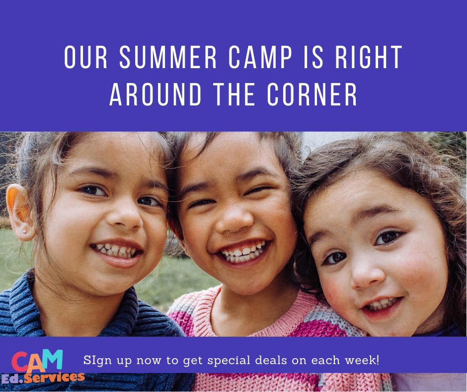 CAMEdServices's tweet image. Have you signed up for our summer camp yet? Sign up now to get $50/week off! Each week will have a different theme ranging from Pixar to Exploration and Super Mario bros! Visit our website here for more information: camducation.com/summercamp2021
#summer #summercampfun #fun
