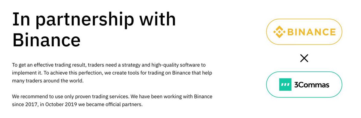 13/ So  $CELL managed to raise $900k in their venture rounds and within the VCs, 2 of them stood out to me, the first one would be 3Commas - and the reason being they have been working with Binance since 2017 and are official partners since 2019