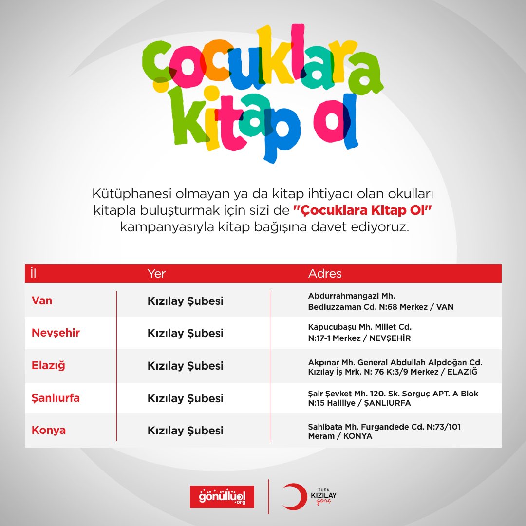 "Çocuklara Kitap Ol" projemiz başladı.
Kütüphanesi olmayan ve kitap ihtiyacı olan okulları kitapla buluşturmak için sizleride kitap bağışına bekliyoruz.
#iyigeleceksin #sensizolmaz
<a href="/erkayayirik/">Erkaya YIRIK</a>