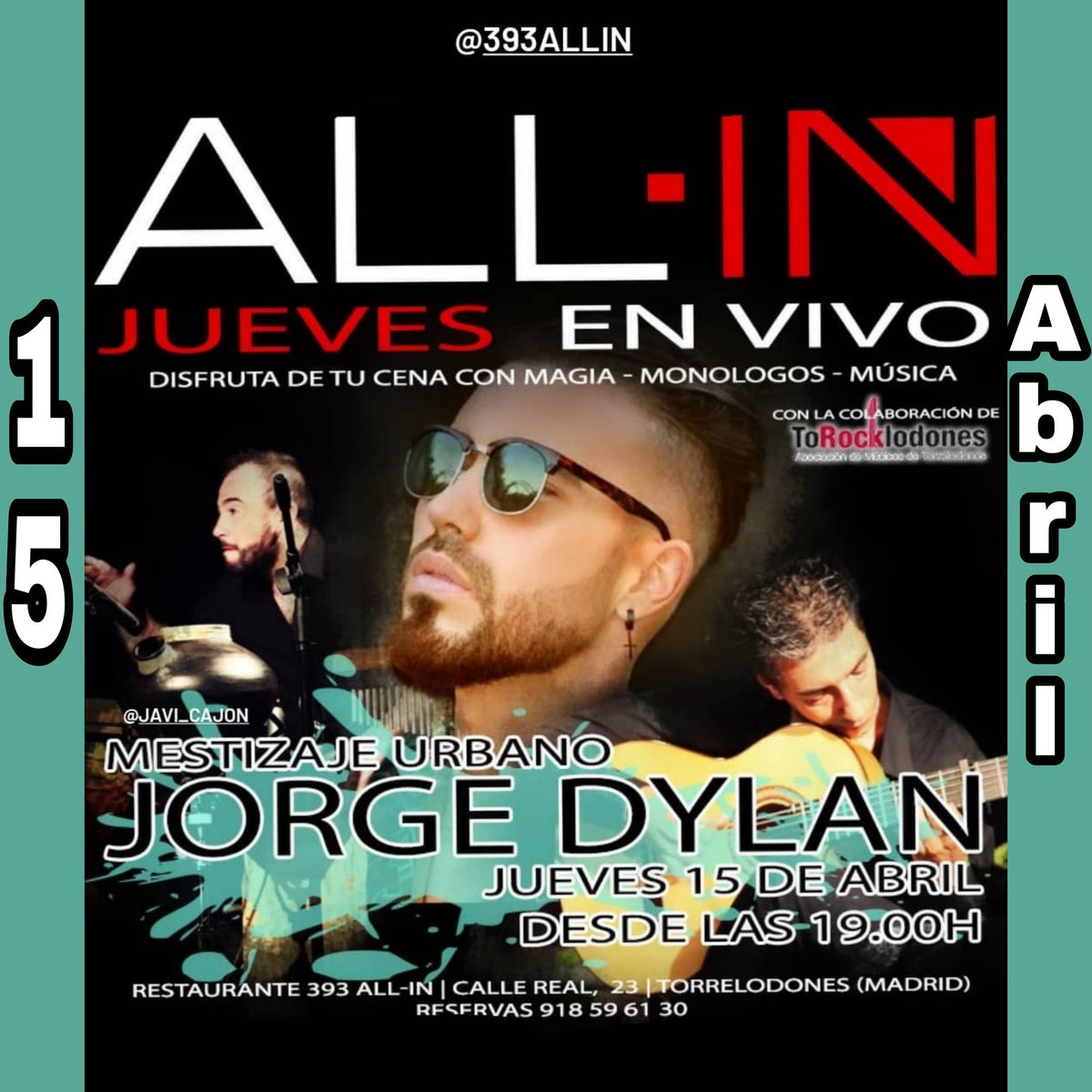 FansJorgeDylan1's tweet photo. No te pierdas el jueves 15 de abril a partir de las 19:00H @JDylanOficial en acústico te encantará #musica #jorgedylan #canciones... https://t.co/eadq8k9PSY