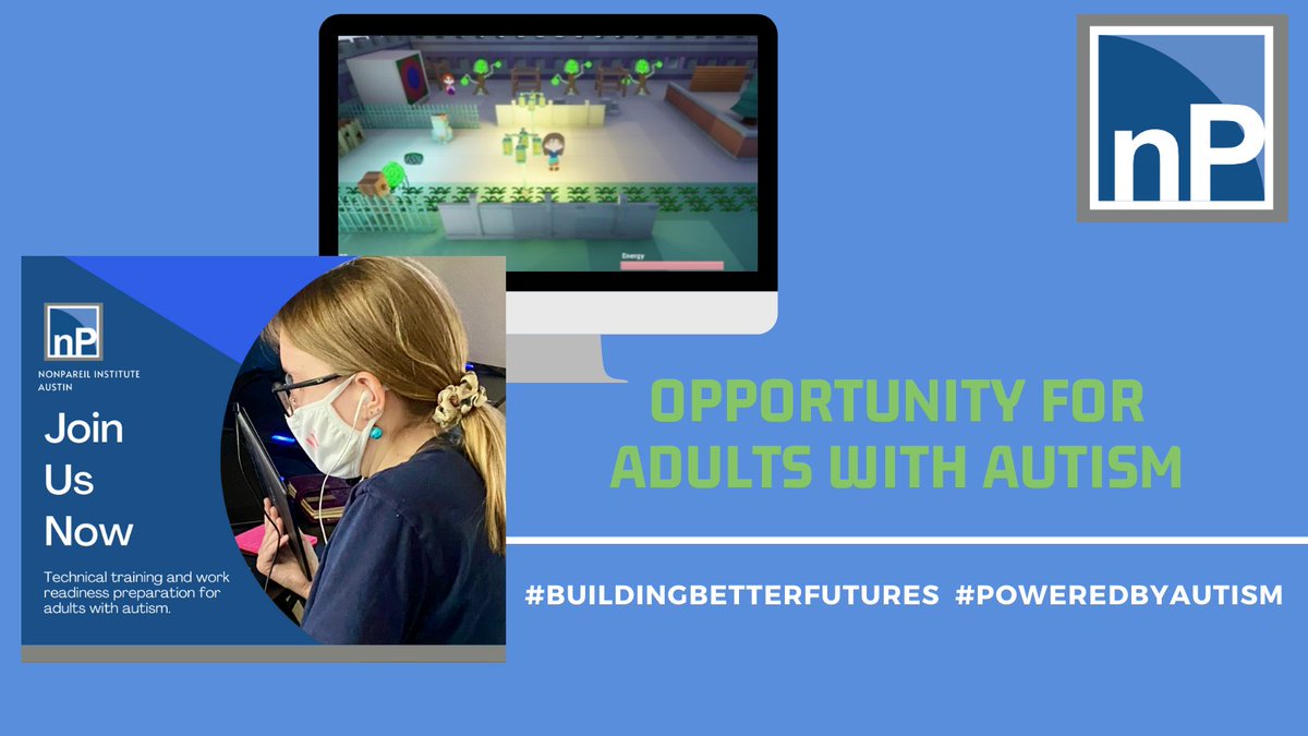 Interested in being a part of nP or know an adult with autism who is? We’d love to hear from you! Locations in Austin, Houston, Plano and Orlando

Fill out an interest form today and we’ll chat! npusa.org/apply/Austin

#BuildingBetterFutures #PoweredByAutism
