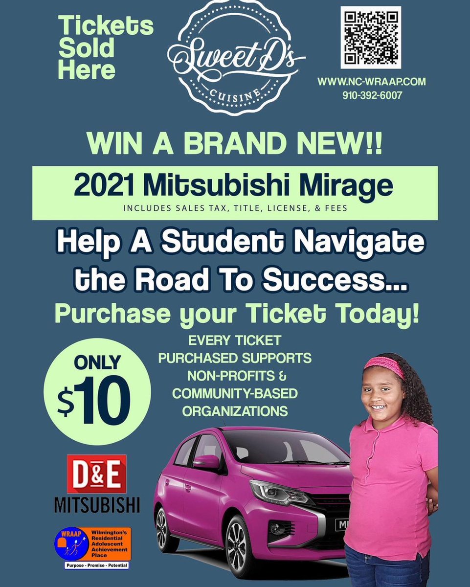 cuisine_sweet's tweet photo. Sweet D’s Cuisine is a proud sponsor and ticket agent for WRAAP’s 3rd Annual Cruisin for Kids Charity Car Raffle!!

Tickets can also be purchased now on their website:  https://t.co/1kp4Owv81n 👩🏽‍💻 

#contest #contestgiveaway #contestalert https://t.co/ojsInLoLGj