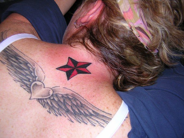 The Stories Behind  #MyTattoos9. Red and black nautical star (2007)I was with friends in Austin, TX and we decided to get tats. I had been wanting a star tattoo. It was done by the famous cat lady tattoo artist named Katzen. Google her. She's very interesting. 