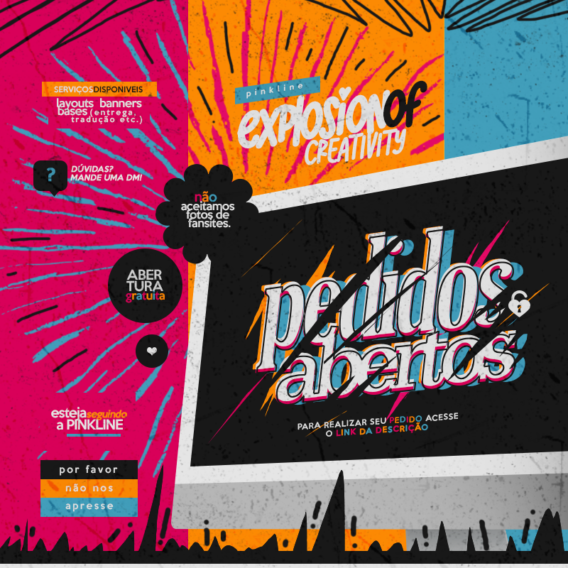 PEDIDOS ABERTOS
Link: forms.gle/NCnvj1W2oGVDGT…
Por favor, preencha todos os campos do form.
Leia o banner e a descrição do form antes de pedir.
Dúvidas via dm.
Agradecemos por pedir na Pink!