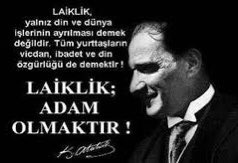 "Laiklik,yalnız din ve devlet işlerinin birbirinden ayrılması demek değildir. Tüm yurttaşların vicdan,ibadet ve din özgürlüğü de demektir" #Atatürk Türkiye Cumhuriyeti Laiktir Laik Kalacak!!                                           #10Nisan1928
#LaiklikGünü 
#LaiklikÖzgürlüktür