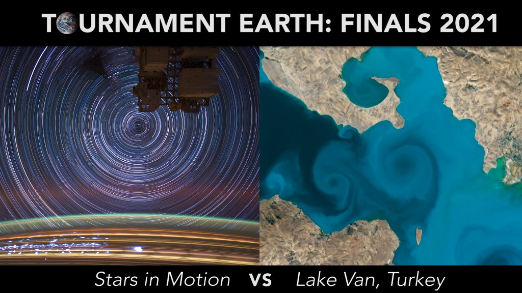 🤔 Who will take home the #TournamentEarth crown from @NASAEarth? 🏆 

Will it be a composite of stars in motion over the Americas OR an image of an alkaline lake in Turkey? 

VOTE: earthobservatory.nasa.gov/tournament-ear…