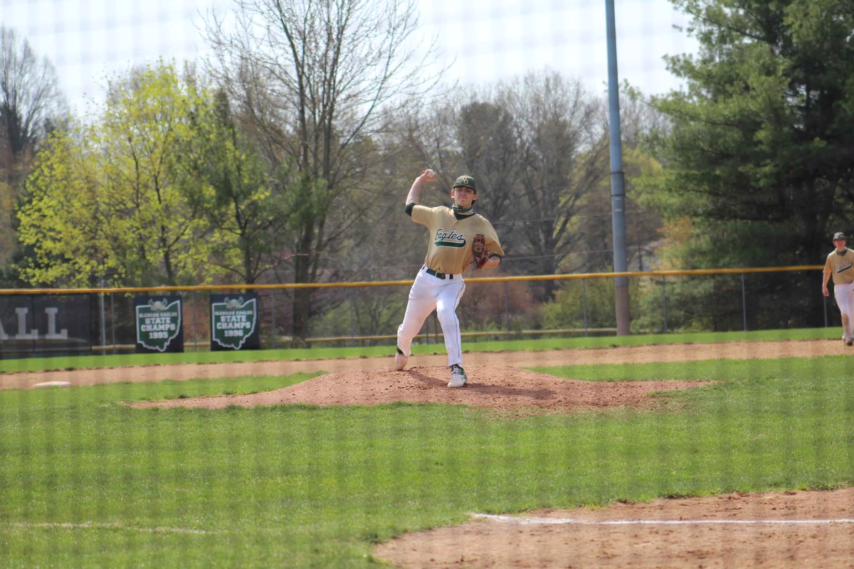 GlenOakBaseball's tweet photo. Beautiful day at Gilhousen for another Eagle win!  Junior pitcher, Alec Marran threw a complete game allowing only 3 hits in the 6-0 win over Akron Springfield. https://t.co/RdWnEMqda9