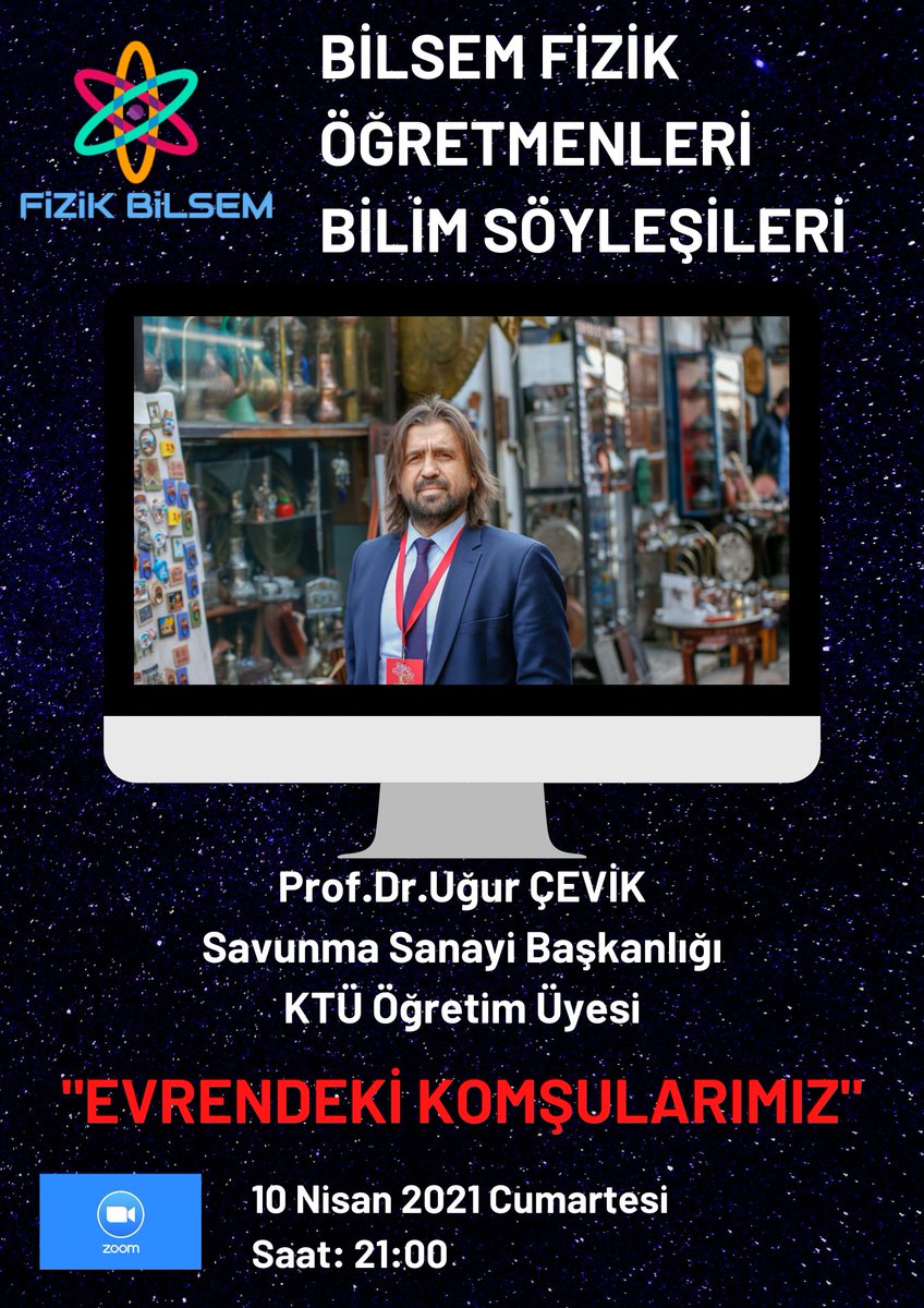 fizik_bilsem's tweet photo. "Evrendeki Komşularımız" konulu söyleşileri için Prof.Dr.Uğur ÇEVİK hocamıza ve katılımcılara teşekkür ederiz.
@mehmetnezirg @mramazanbarin @BilsemMeb @ugurcevik61 https://t.co/qMbRjtw5Yf