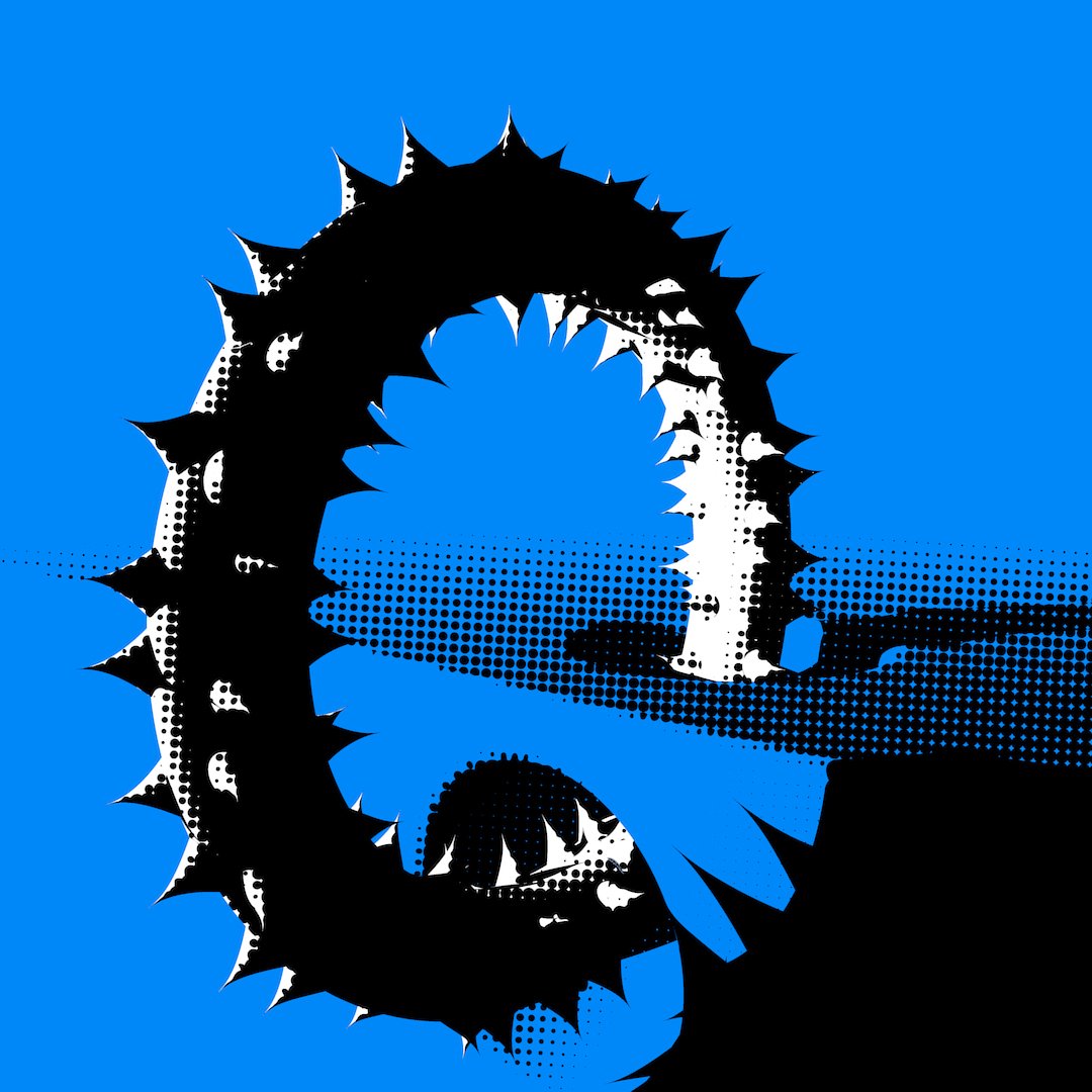 piterpasma's tweet photo. Parasitic Geometry. 

Wrote a ray marcher in a #GLSL fragment #shader. It uses an SDF-based technique to define the shapes, though it's not really a true distance function anymore.

Also, #halftone dots. 

#generative #creativecoding #genartclub #codeart https://t.co/mm4uQpuaIt