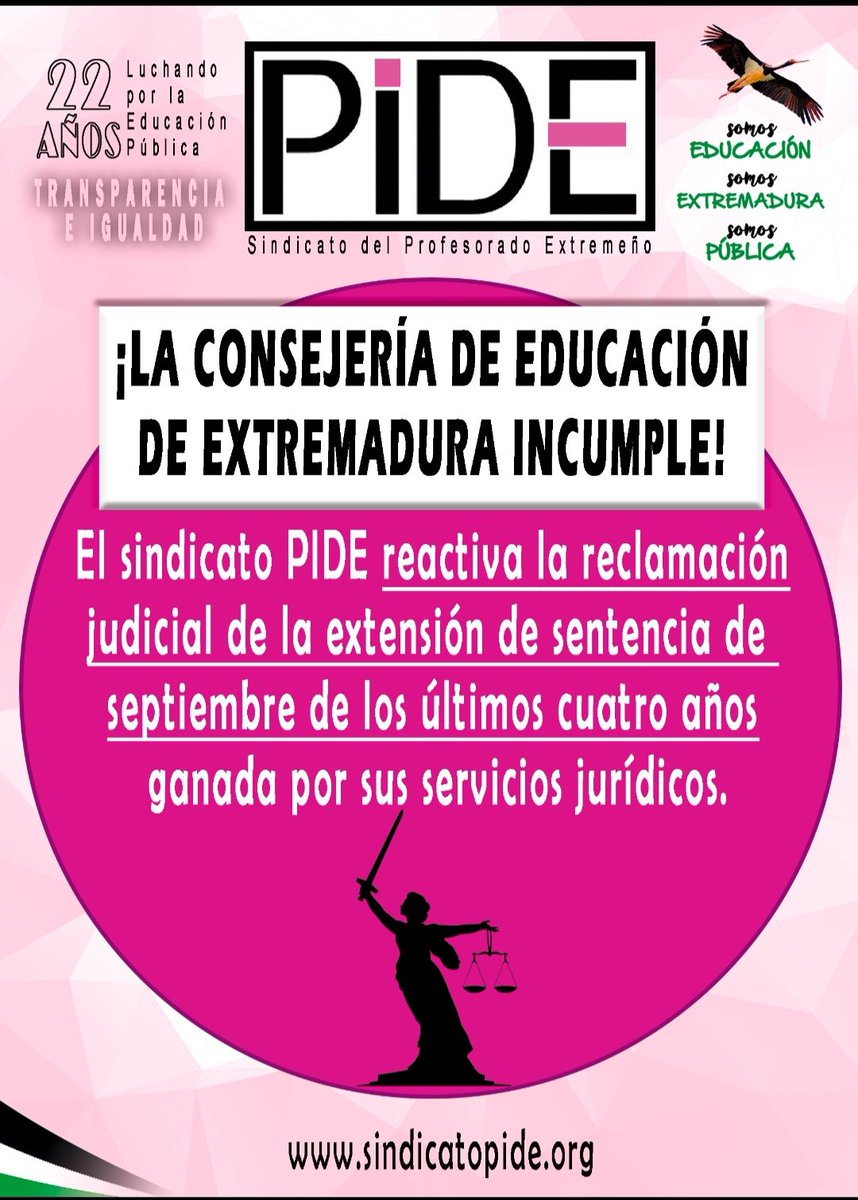 SindicatoPIDE's tweet photo. PIDE HA REINICIADO el procedimiento de extensión de sentencia ya ganada para que reconozcan la retroactividad que reconoce la incorporación de interinos con vacante el 1-sept. con retroactividad de 4 años  administrativa y económicamente.
✳INSTRUCCIONES: https://t.co/X71GeGwjSH https://t.co/sbt8jnjFoY