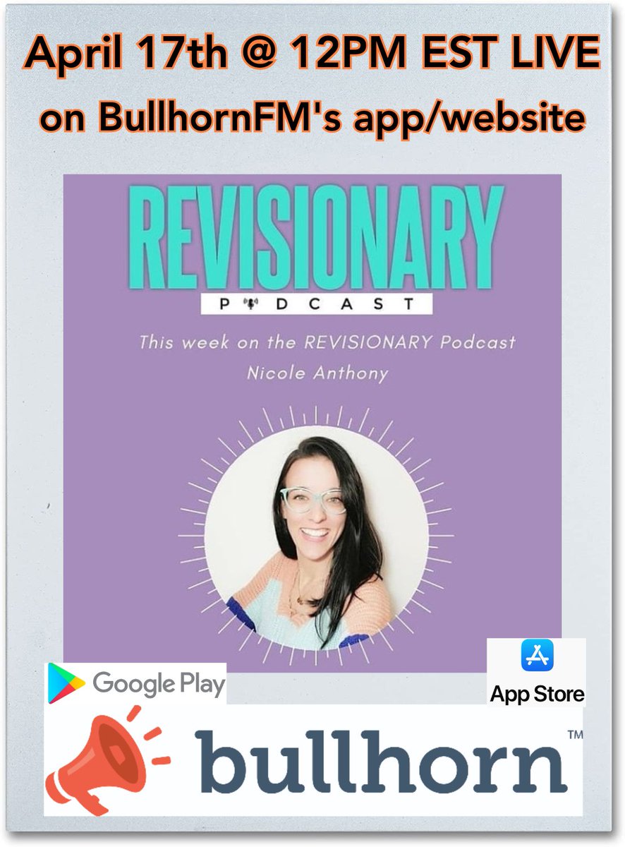 That's right on 04/17/21 @ 12PM EST "Revisionary Podcast" will be LIVE on <a href="/bullhorn_fm/">Bullhorn</a> w/ special guest <a href="/CBSBigBrother/">Big Brother</a>'s former houseguest/all-star/AFP Ms. Nicole Anthony (<a href="/Strongislandni2/">Nicole Fontanez (Anthony)</a>)!

You can join in by pressing the green phone icon on BullhornFM!

Bullhorn.FM/RevisionaryPod…