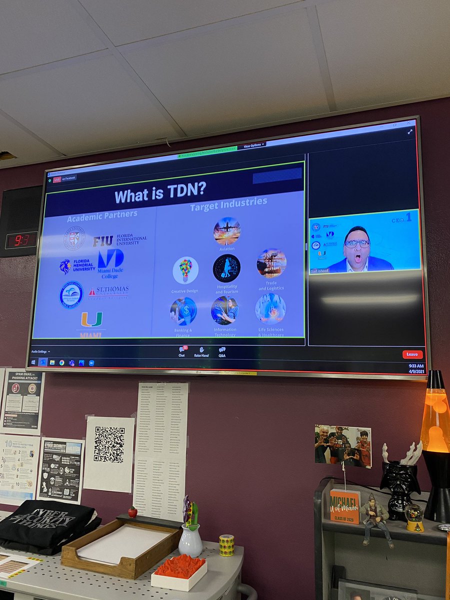 MichaelSakowicz's tweet photo. That was #MiamiBoss ! Wow! @TDNMiami @saif305 @FIUEngagement @MDCPSSTEAM @CTEMiami @drldiaz ! Thank you all! #CEOForADay was fantastic! Let’s do it again! @MDCPSNorth @miamimagnets what you do for our students! Wow! #GolemanGators #CyberSecurity https://t.co/3nbW57DXl8