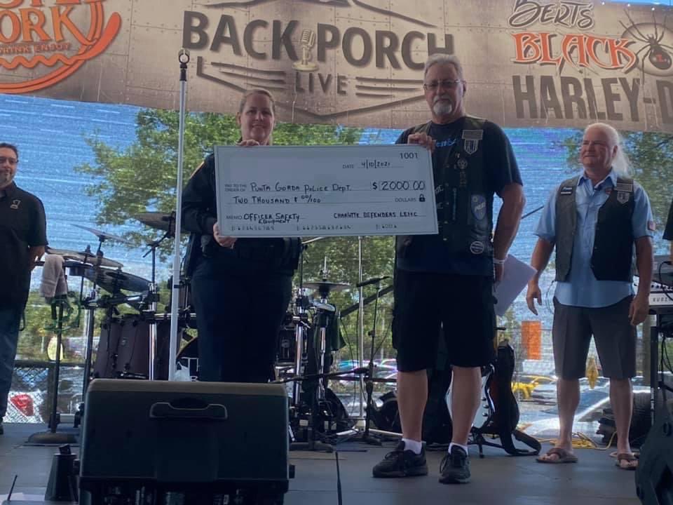 pgpdflChief's tweet image. Thank you to the Defenders LE MC Club - Charlotte County Chapter for your generous donation for us to purchase safety equipment. The men and women of the Punta Gorda Police Department appreciates your tremendous support! #puntagorda #community