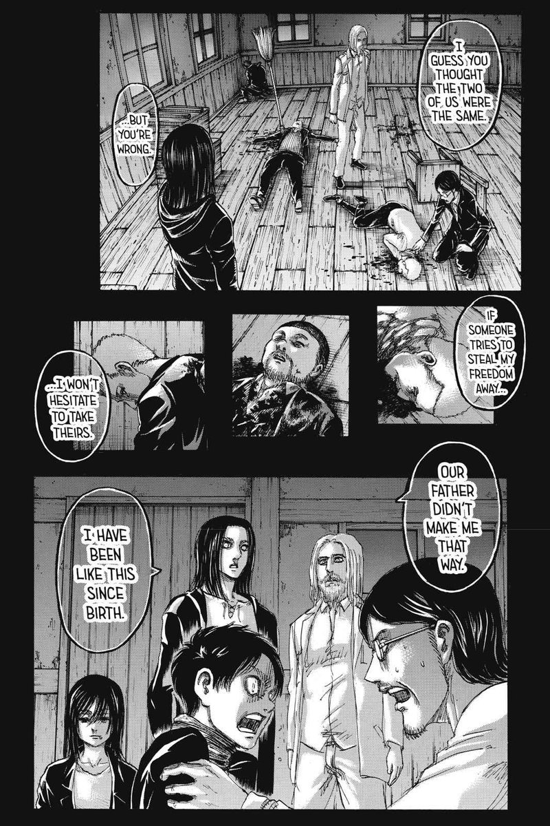 The third part is the part that brings out the core aspects of Eren’s character. The part that craves for freedom. The dark, twisted and cruel form of freedom that was always a part of his character since the moment he was born