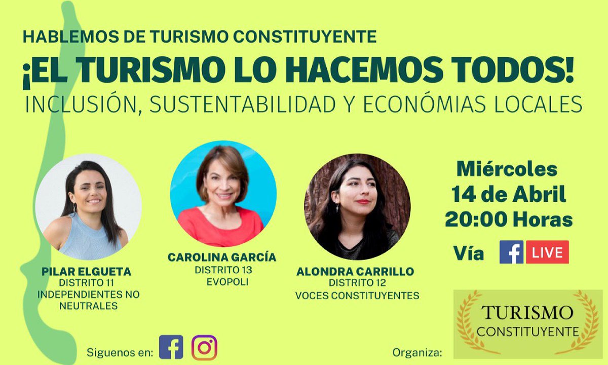 Este miércoles estaremos hablando sobre el futuro del #Turismo en Chile <a href="/NoNeutrales/">Independientes No Neutrales</a> <a href="/Distrito11_INN/">Distrito 11</a>