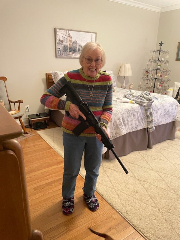 Mom is turning 83 in 2 weeks but we decided to surprise her with her new GUN now. Happy Birthday Mama!