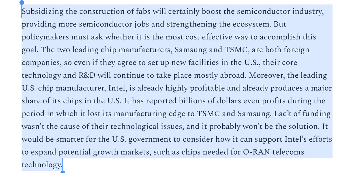  @jordanschnyc’s ChinaTalk newsletter highlights the very real economic security risk to the US of its nearly fabless  #semiconductor strategy.  https://chinatalk.substack.com/p/labs-over-fabs-risc-vs-promise?  #Taiwan