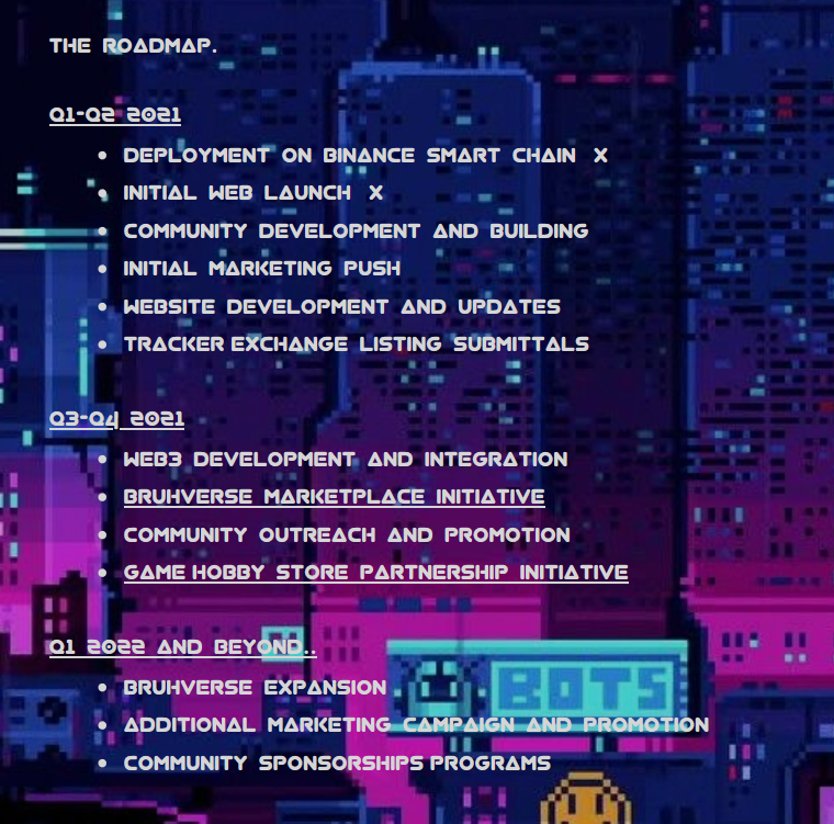 BucksBruh's tweet photo. The roadmap is now live on our website. Take a look! We will be releasing a blog post tonight on what exactly the Bruhverse is/will be. https://t.co/PPJQnZadfA