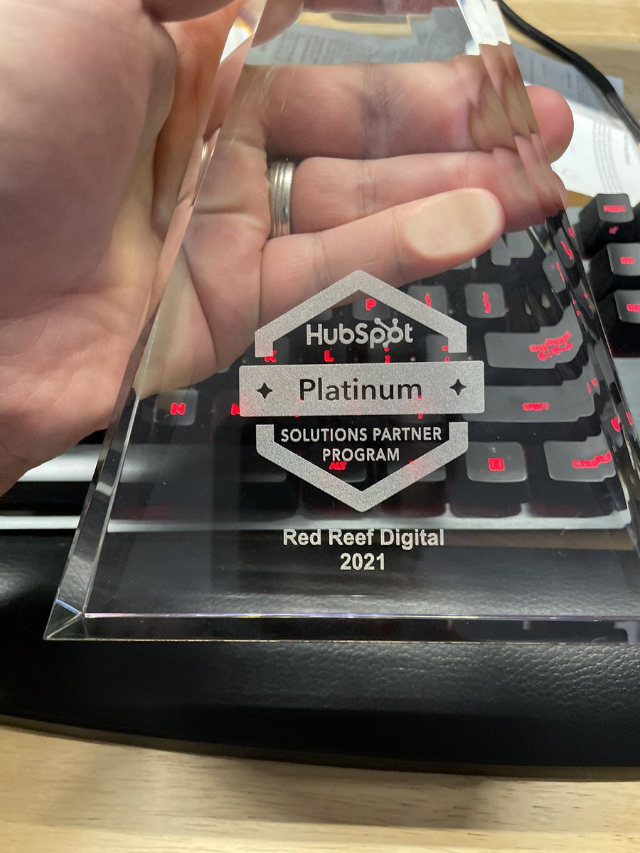 So this showed up in the mail today. I feel pretty happy with the way things have gone at <a href="/RedReef_Digital/">Red Reef Digital</a> with <a href="/HubSpot/">HubSpot</a> the last couple of years. Hard to believe that we’ve gone from newbies to Platinum partners in 5 years.