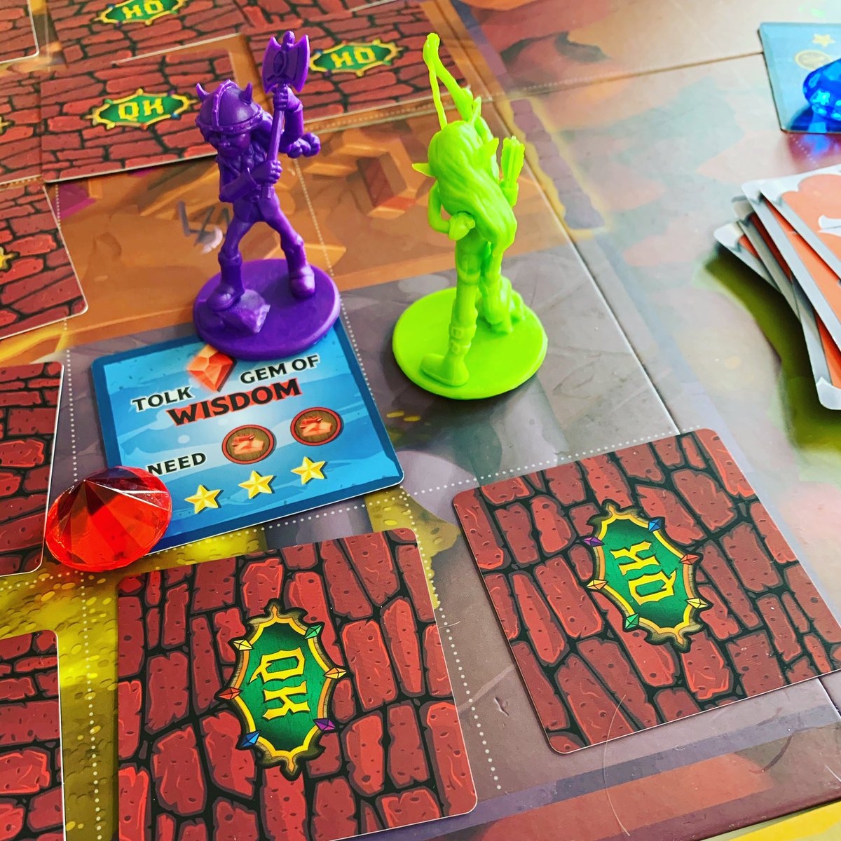 Playing some #QuestKids again today. It’s been on our table almost every day this week. It’s a huge family hit. All three kids live exploring the dungeon, scaring away monsters and finding treasure. #boardgames #canadianboardgamers #familygame