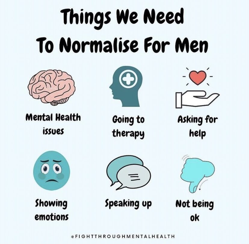 Dominic McGregor on X: "Men can have mental health issues. Men can go to  therapy. Men can ask for help. Men can show emotions. Men can speak up.  It's ok to not
