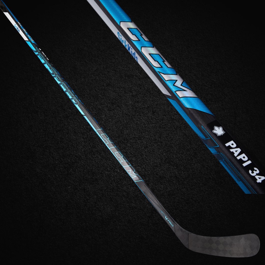 Auston Matthews <a href="/AM34/">Auston Matthews</a> custom <a href="/CCMHockey/">CCM Hockey</a> set up for tonight paying tribute to the <a href="/sickkids/">SickKids Foundation</a>